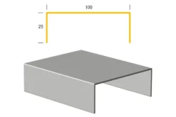 Limtræsprofil aluminium 100 x 1000 mm