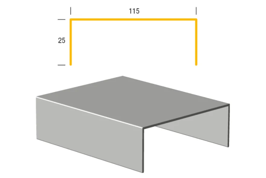 Limtræsprofil aluminium 115 x 1000 mm