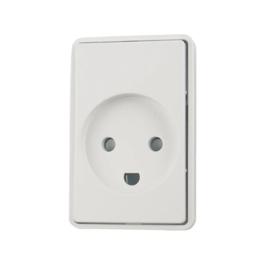 LK FUGA® stikkontakt 1,5 m/jord og ramme hvid