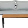 Loungesæt Tokyo 4 dele sort/grå/teak - Sunlife®