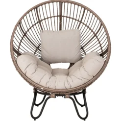 Loungestol Louisiana natur/sort inkl. hynde - Sunlife®
