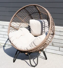 Loungestol Louisiana natur/sort inkl. hynde - Sunlife®