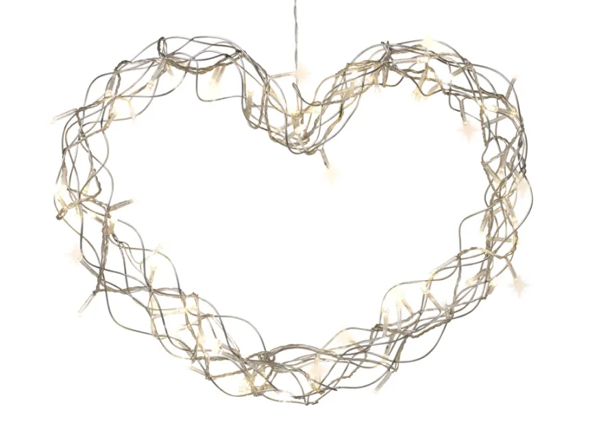 Lyshjerte 80 LED-pærer 40 cm