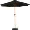 Markedsparasol Stockholm Ø300 cm sort/teak m/krank - Sunlife®