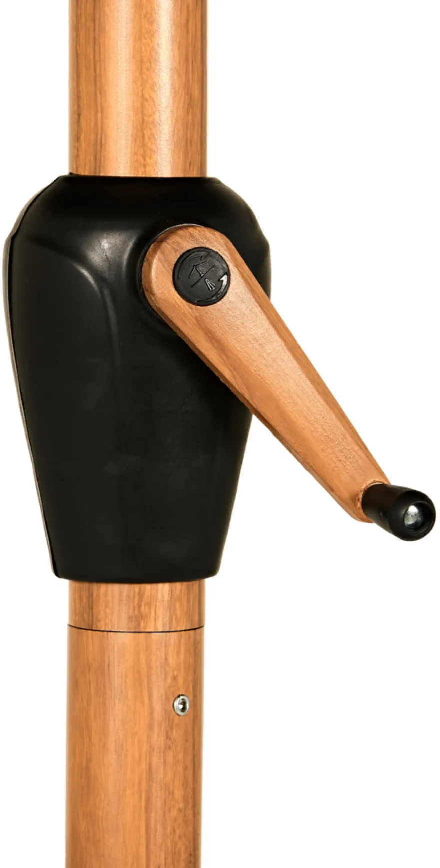 Markedsparasol Stockholm Ø300 cm sort/teak m/krank - Sunlife®