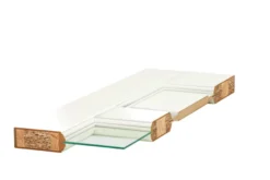 Massiv hvidmalet enkelt glasdør 72,5 x 204 cm