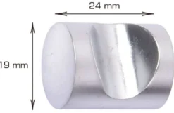 Møbelgreb cylinder 19 mm krom 2 stk.