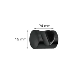 Møbelgreb cylinder 19 mm sort 2 stk.