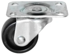 Møbelhjul drejbart med plade sort 30 mm