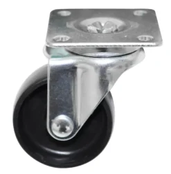 Møbelhjul drejbart med plade sort 50 mm