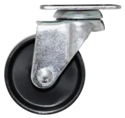 Møbelhjul drejbart med plade sort 50 mm