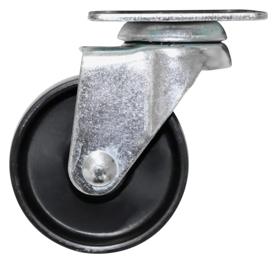 Møbelhjul drejbart med plade sort 50 mm