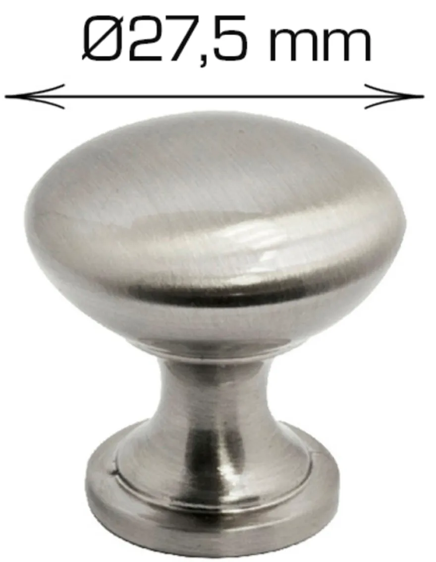 Møbelknop satinfinish Ø27,5 mm