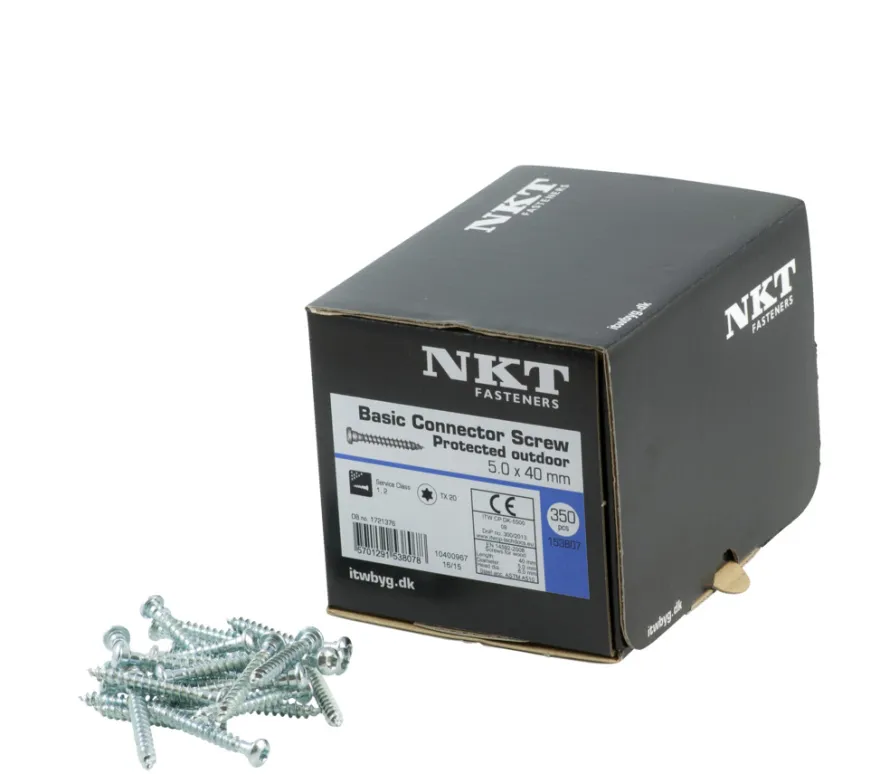 NKT Fasteners beslagskrue elforzinket 5,0 x 40 mm 350 stk.