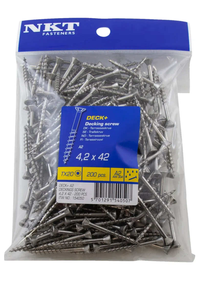 NKT Fasteners DECK+ terrasseskrue 4,2 x 42 mm 200 stk.