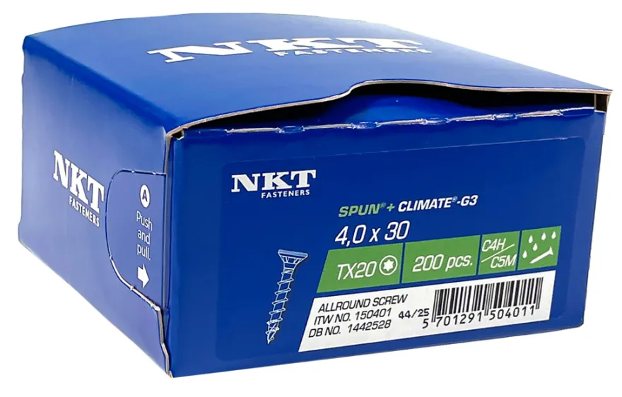 NKT Fasteners SPUN+ Climate skrue 4,0 x 30 mm 200 stk.