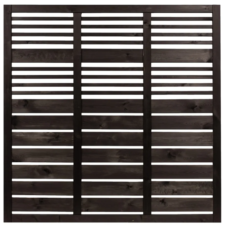 Nordic Fence Linear hegn sort 180 x 180 cm
