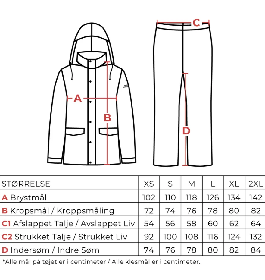 Oak Creek® regntøj unisex sort str. S