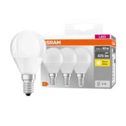 Osram LED kronepære E14 4,9 W 3-pk.