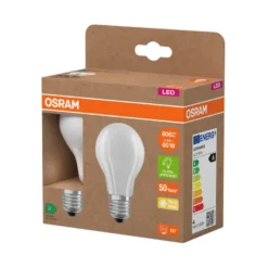 Osram LED mat standardpære E27 3,8 W 2-pk.