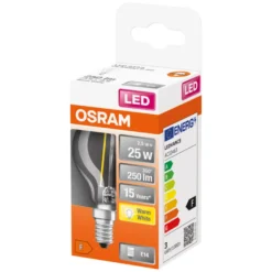 Osram LED Star Classic klar kronepære E14 2,5 W