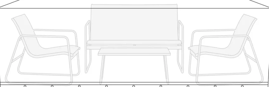 Overtræk til havemøbelsæt L220 x B130 x H85 cm - Sunlife®