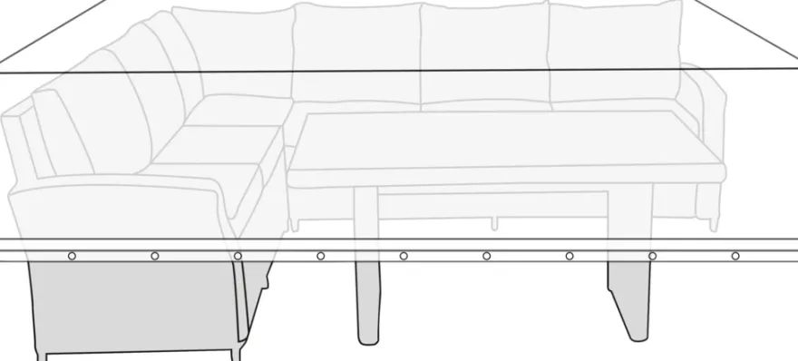 Overtræk til loungemøbelsæt L300 x B145 x H100 cm - Sunlife®