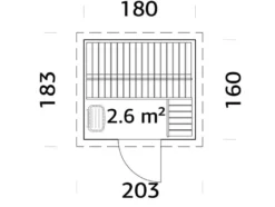 Palmako Eir sauna m/ovn 183 x 203 cm