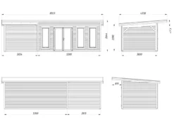 Palmako hytte Aurelia 4 855 x 404 cm
