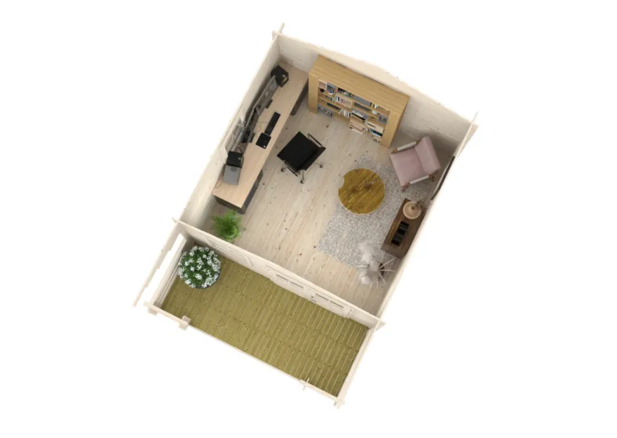 Palmako hytte Kristian 12,6 m² 360 x 360 cm
