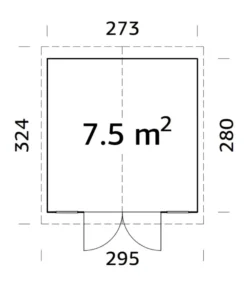 Palmako redskabsrum Aksel 2 - 273 x 280 cm