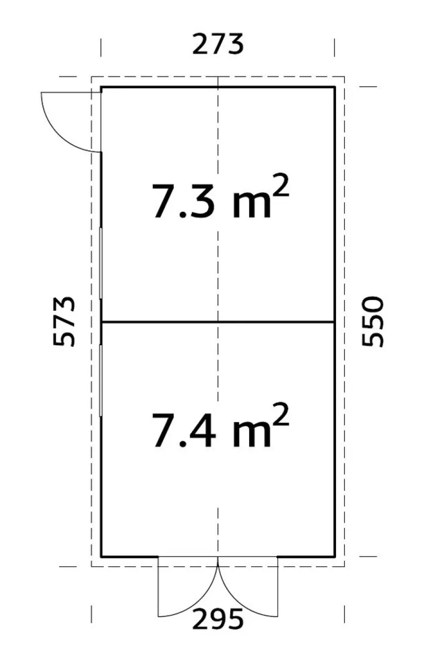 Palmako redskabsrum Aksel 4 - 273 x 550 cm