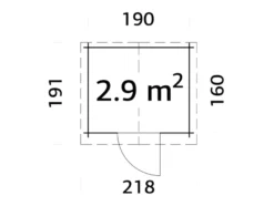 Palmako redskabsrum Peter 1 206 x 176 cm