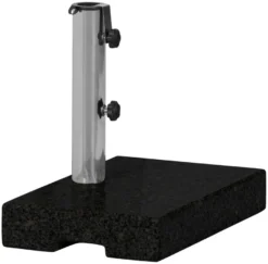 Parasolfod halvrund B45 x D28 x H8/30 cm sort
