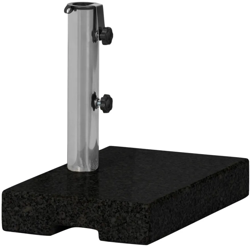 Parasolfod halvrund B45 x D28 x H8/30 cm sort