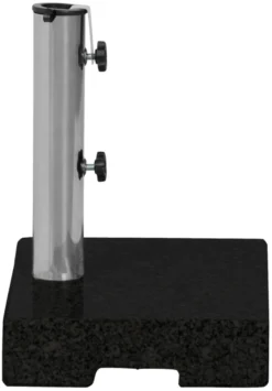 Parasolfod halvrund B45 x D28 x H8/30 cm sort