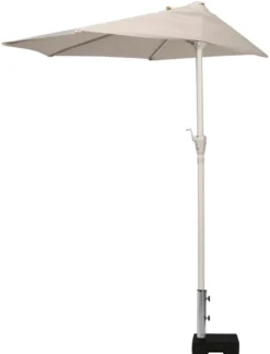 Parasolfod halvrund B45 x D28 x H8/30 cm sort