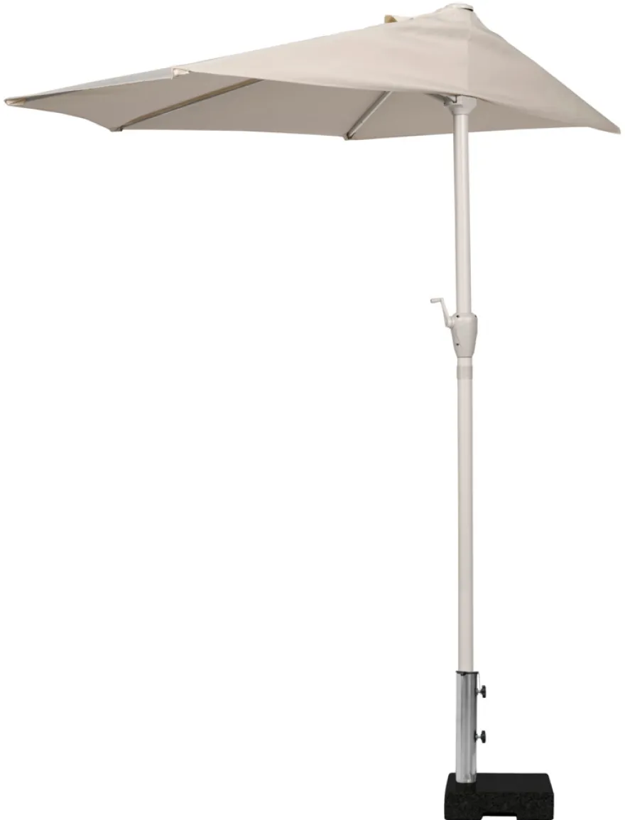 Parasolfod halvrund B45 x D28 x H8/30 cm sort