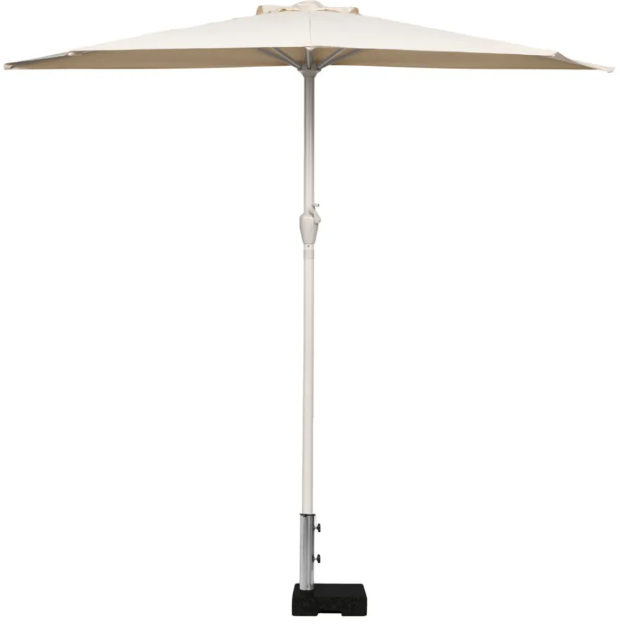 Parasolfod halvrund B45 x D28 x H8/30 cm sort