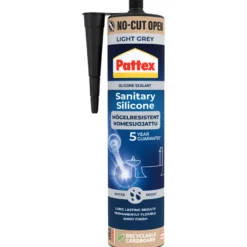 Pattex sanitetssilikone lysegrå 280 ml
