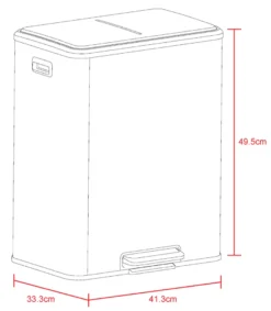 Pedalspand m/soft close 2 x 15 liter - G. Funder