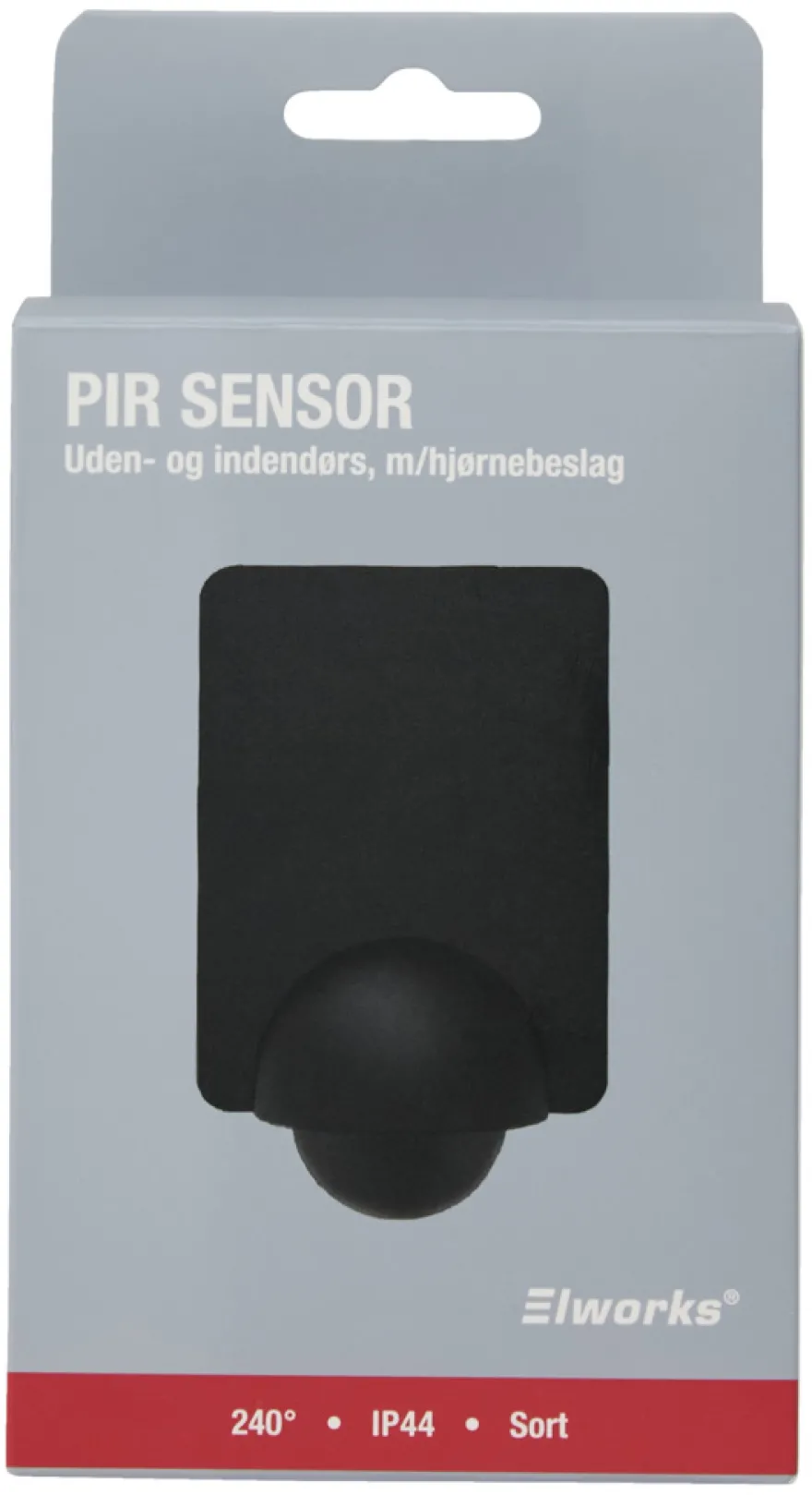PIR-sensor 240° indendørs/udendørs sort - Elworks