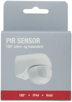 PIR-sensor 180° indendørs/udendørs hvid - Elworks