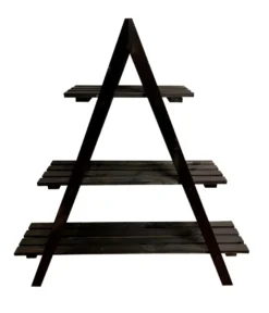Plantereol m/tre hylder sort træ 101 x 26 x 106 cm