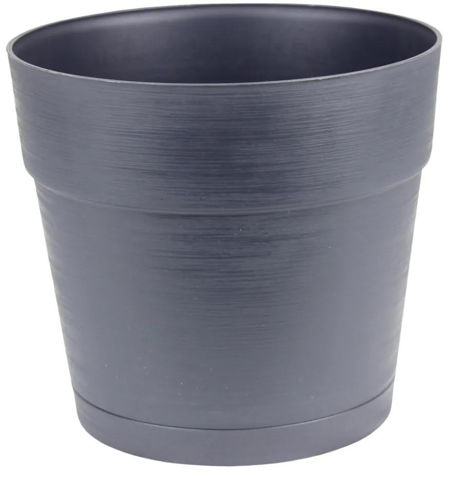 Plastkrukke m/selvvandingsdepot sort Ø38 cm