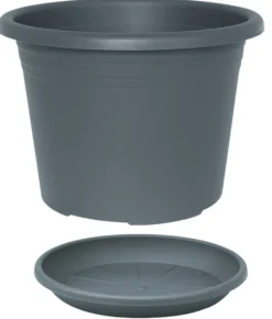 Potte Cylindro plast grå Ø45 cm