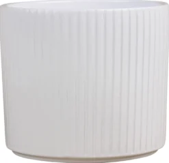 Potteskjuler Pillar Stripes hvid Ø14 cm