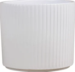 Potteskjuler Pillar Stripes hvid Ø21 cm