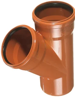 PVC kloakgrenrør 110 mm x 45 gr. rød