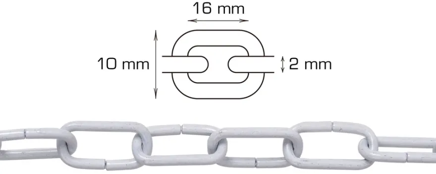 Pyntekæde hvid 2 meter